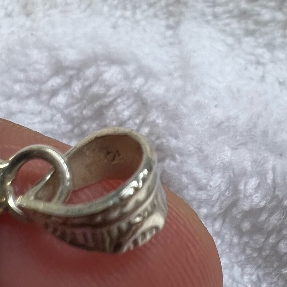 Sterling‎ silver aquamarine square pendant - Picture 4 of 4